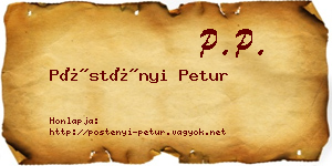Pöstényi Petur névjegykártya